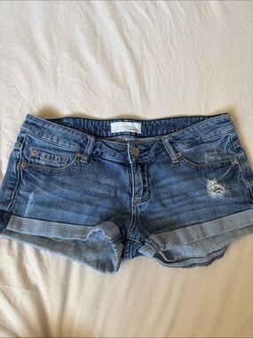 Garage Blue Denim Cuffed Women's Shorts